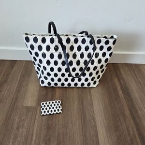Black and White Polka Dot Tote Bag